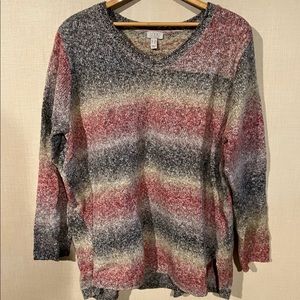 LOGO By Lori Goldstein Petra Ombre Sweater Flame ombre - 2X (#119)